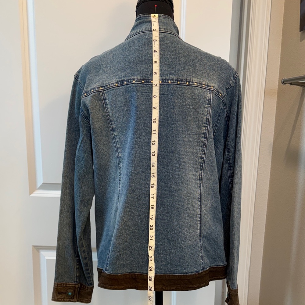 Diane Gilman Blue and Brown Jean Jacket - Picture 7 of 11